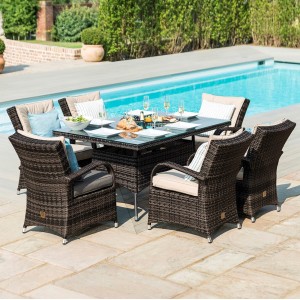 Maze Rattan Garden Furniture  Texas Brown 6 Seater Rectangle Ice Bucket Table Set Maze Rattan Garden Furniture  Texas Brown 6 Seater Rectangle Ice Bucket Table Set