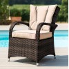 Maze Rattan Garden Furniture Texas Brown 4 Seater Round Table Set