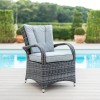 Maze Rattan Garden Furniture Texas Grey 6 Seater Round Ice Bucket Table Set