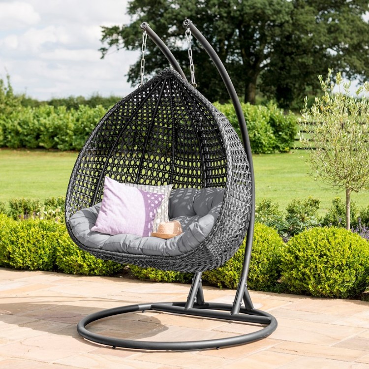 Maze Rattan Garden Furniture Rose Grey Outdoor Hanging Chair