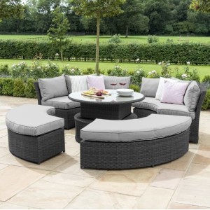 Maze Rattan Garden Grey Chelsea Lifestyle Sofa Set & Glass Top Maze Rattan Garden Grey Chelsea Lifestyle Sofa Set & Glass Top