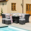 Maze Rattan Garden Furniture Henley Grey Corner Sofa with Reclining Arms