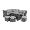 Maze Rattan Garden Furniture Henley Grey Corner Sofa with Reclining Arms