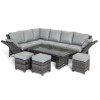 Maze Rattan Garden Furniture Henley Grey Corner Sofa with Reclining Arms