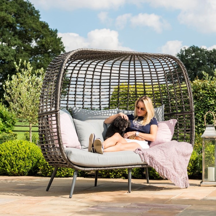 Maze Rattan Garden Furniture Riviera Grey 3 Seater Sofa
