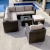 Maze Rattan Garden Furniture Brown London Corner and Chair