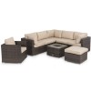 Maze Rattan Garden Furniture Brown London Corner and Chair