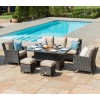 Maze Rattan Garden Furniture Venice Brown Dining Set with Ice Bucket & Rising Table