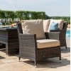 Maze Rattan Garden Furniture Venice Brown Dining Set with Ice Bucket & Rising Table