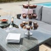 Maze Rattan Garden Furniture Venice Grey 3 Seater Dining Set with Ice Bucket and Rising Table