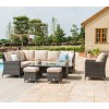 Maze Rattan Garden Venice Brown Corner Set With Rising Ice Bucket Table & Chair