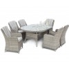 Maze Rattan Garden Furniture Oxford Oval Ice Bucket Table with 6 Venice Chairs & Lazy Susan