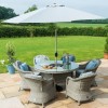 Maze Rattan Oxford 6 Seater Round Ice Bucket Set with Rounded Chairs