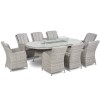 Oxford 8 Seat Oval Fire Pit Dining Set with Venice