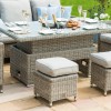 Maze Rattan Garden Furniture Oxford Venice Sofa Dining Set with Ice Bucket & Rising Table