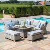 Maze Rattan Garden Furniture Oxford Royal Corner Bench Set with Rising Table