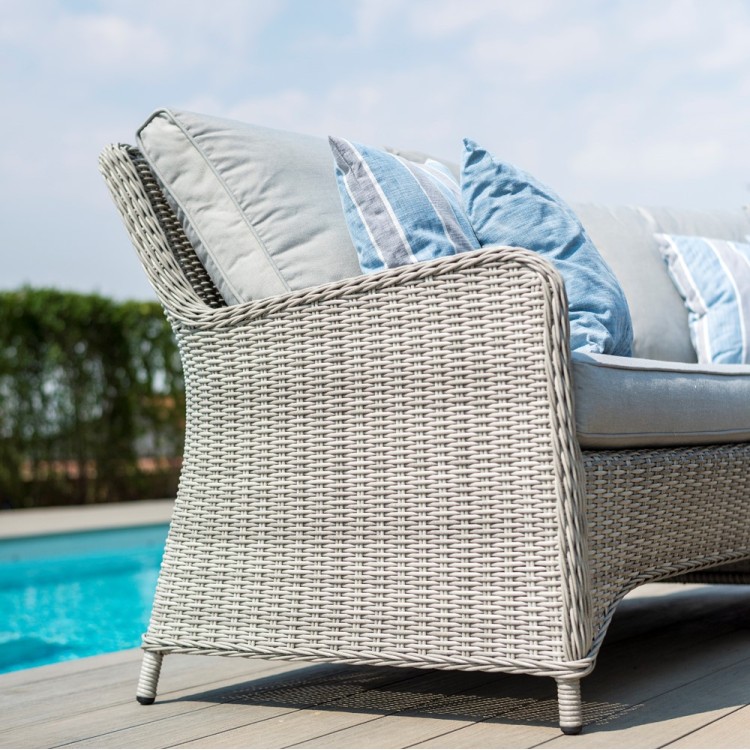Maze Rattan Garden Furniture Oxford Royal Corner Bench Set with Rising Table Oak Furniture House
