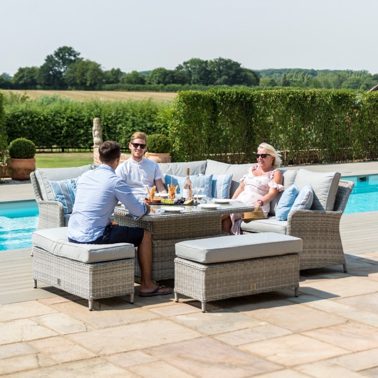 Maze rattan oxford corner 2025 dining set with armchair