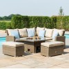 Maze Rattan Garden FurnitureÂ Richmond Tuscany Corner Bench Set with Rising Table