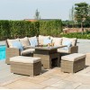 Maze Rattan Garden FurnitureÂ Richmond Tuscany Corner Bench Set with Rising Table