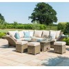 Maze Rattan Garden Furniture Henley Tuscany Corner Sofa with Reclining Arms & Rising Table