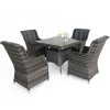 Maze Rattan Garden Furniture Victoria 4 Seat Square Dining Set with Square Chairs