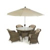 Maze Rattan Garden Furniture Winchester 4 Seater Dining Set with Heritage Chairs