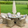 Maze Rattan Winchester 6 Seat Ice Bucket Dining Set with Heritage Chairs  