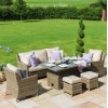 Maze Rattan Garden Furniture Winchester 3 Seat Sofa Set with Ice Bucket and Rising Table