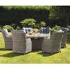 Royalcraft Wentworth Rattan 6 Seater Round Highback Comfort Dining Set