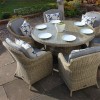 Royalcraft Garden Furniture Wentworth Rattan 6 Seater Round Imperial Dining Set