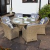 Royalcraft Garden Furniture Wentworth Rattan 6 Seater Round Imperial Dining Set