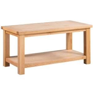 Divine Furniture Dortmund Oak Large Coffee Table With Shelf Devonshire Dorset Oak Large Coffee Table With Shelf DOR070
