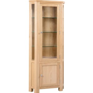 Divine Furniture Dortmund Oak Furniture Glazed Corner Display Cabinet Devonshire Dorset Oak Furniture Glazed Corner Display Cabinet DOR086