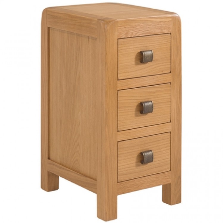 Ayr Oak Furniture Compact 3 Drawer Bedside