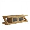 Z Solid Oak Furniture Glazed TV Unit