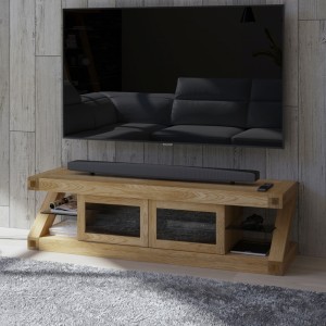 Z Solid Oak Furniture Glazed TV Unit Z Solid Oak Furniture Glazed TV Unit