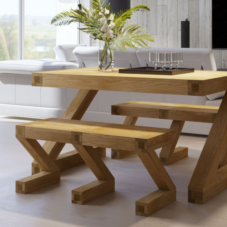Z Solid Oak Furniture Dining Table Small Bench ZSMBENCH