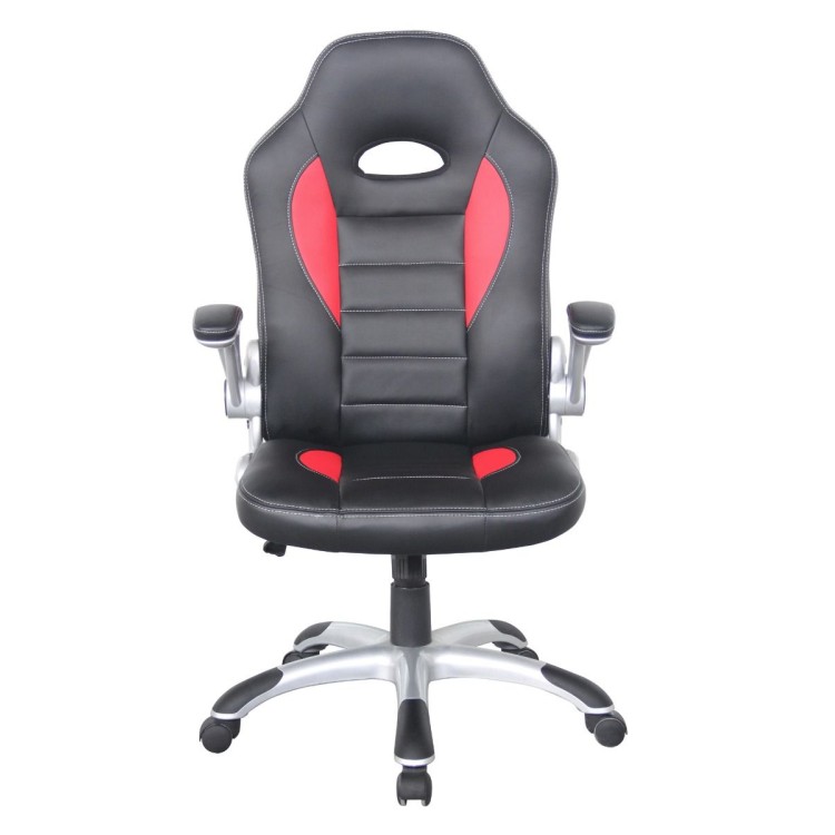 Talladega Black and Red Faux Leather Racing Office Chair