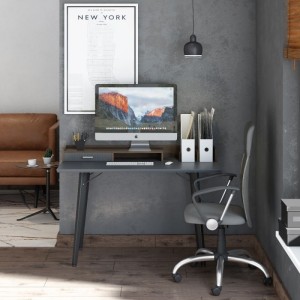 Alphason Office Furniture Charcoal Grey and Walnut Writing Desk Alphason Office Furniture Charcoal Grey and Walnut Writing Desk