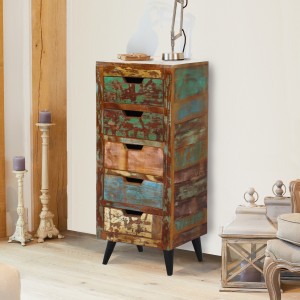 Coastal Chic Reclaimed Wood Furniture 5 Drawer Tallboy Coastal Chic Reclaimed Wood Furniture 5 Drawer Tallboy IRS12A