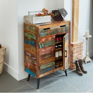 Coastal Chic Reclaimed Wood Furniture Shoe Cupboard Coastal Chic Reclaimed Wood Furniture Shoe Cupboard IRS20A