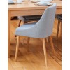 Mobel Oak Furniture Grey Fabric Dining Table Chair Pair