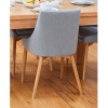 Mobel Oak Furniture Grey Fabric Dining Table Chair Pair