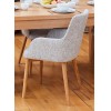 Mobel Oak Furniture Light Grey Fabric Dining Table Chair Pair COR03M