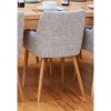 Mobel Oak Furniture Light Grey Fabric Dining Table Chair Pair COR03M