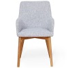 Mobel Oak Furniture Light Grey Fabric Dining Table Chair Pair COR03M