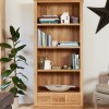 Mobel Oak Large 3 Drawer Bookcase & Large Sideboard COR01A+COR02A