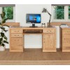 Mobel Oak Furniture Twin Pedestal Computer Desk COR06C