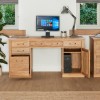 Mobel Oak Furniture Twin Pedestal Computer Desk COR06C